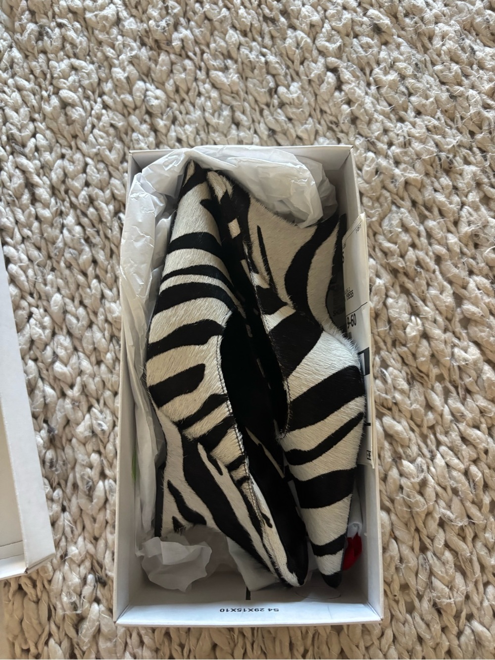 SCHUTZ Black and White Zebra-Print Heeled Pointed Toe Mule - Picture 2 of 8